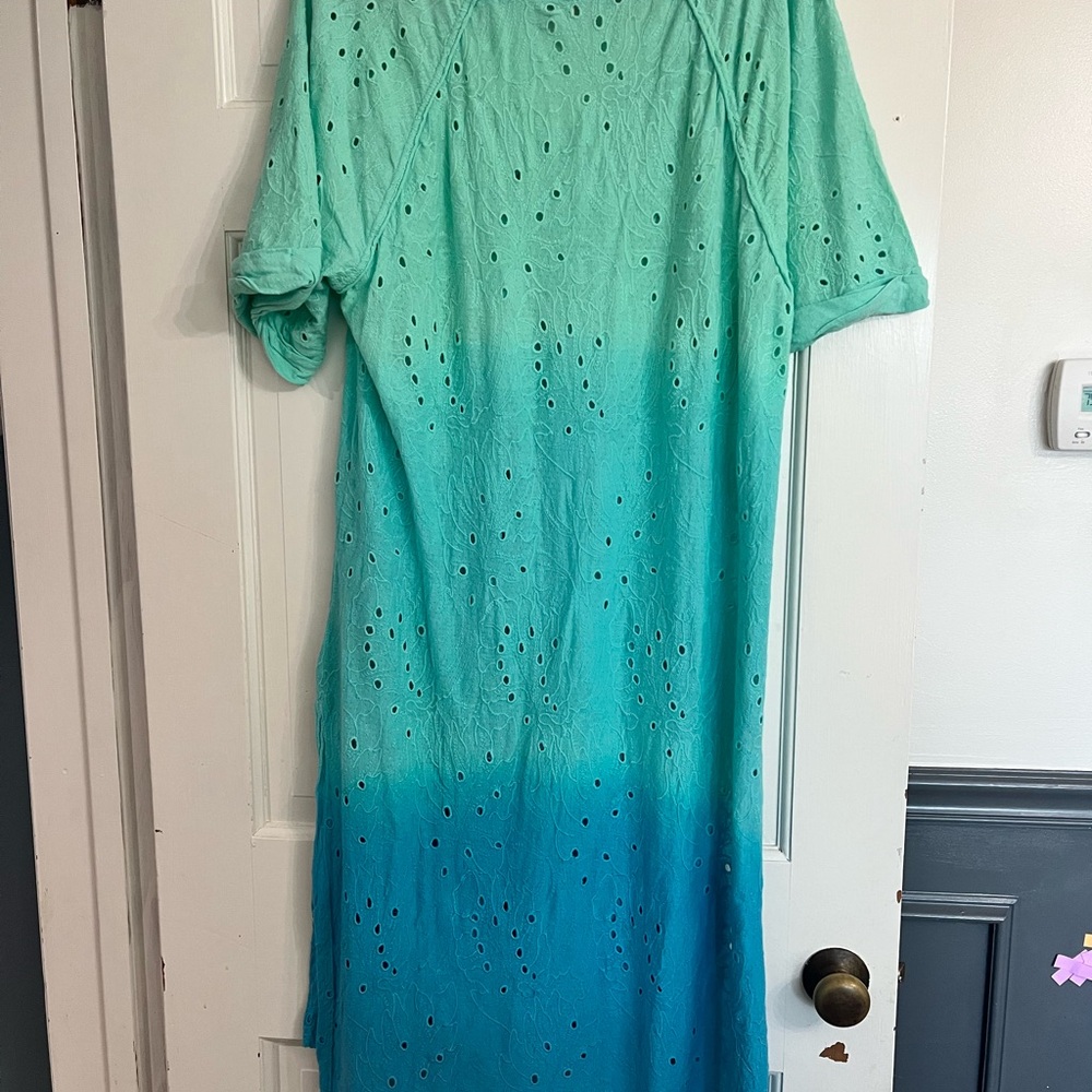 Free People Palm Springs Teal Ombre Swim Cover-Up - Picture 8 of 9
